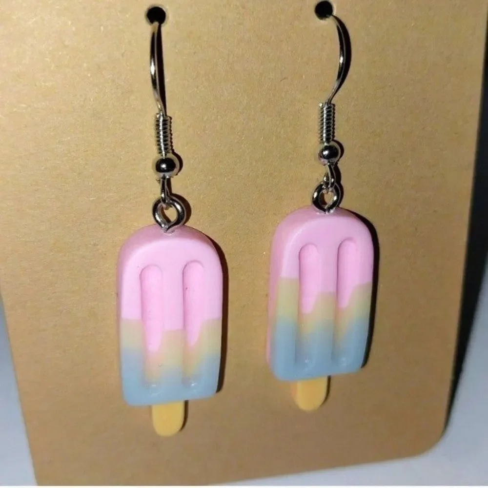 Beautiful popsicle ice cream bar earrings For Kids
